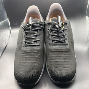 Men's Black Knit Lace-Up Sneakers